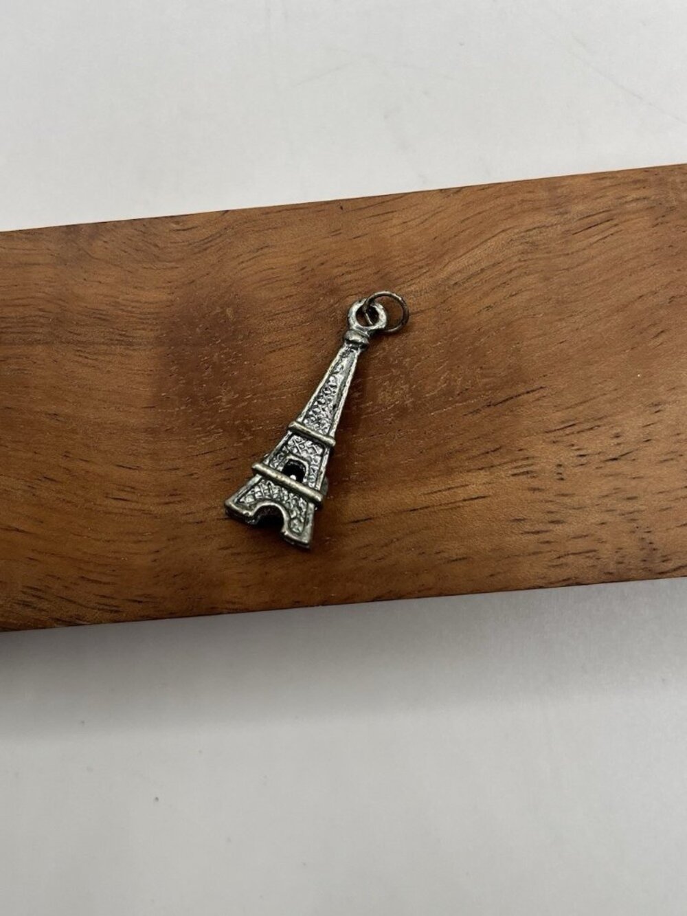 VTG 3D Eiffel Tower Charm Pendant Paris Silver Tone Travel French Romantic Boho